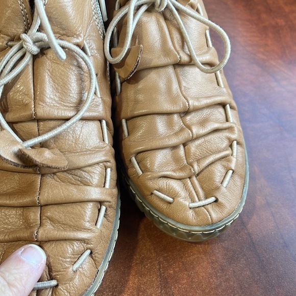 Spring step Nespea camel genuine leather‎ zip low heel wedge booties women’s 37 - Picture 10 of 10